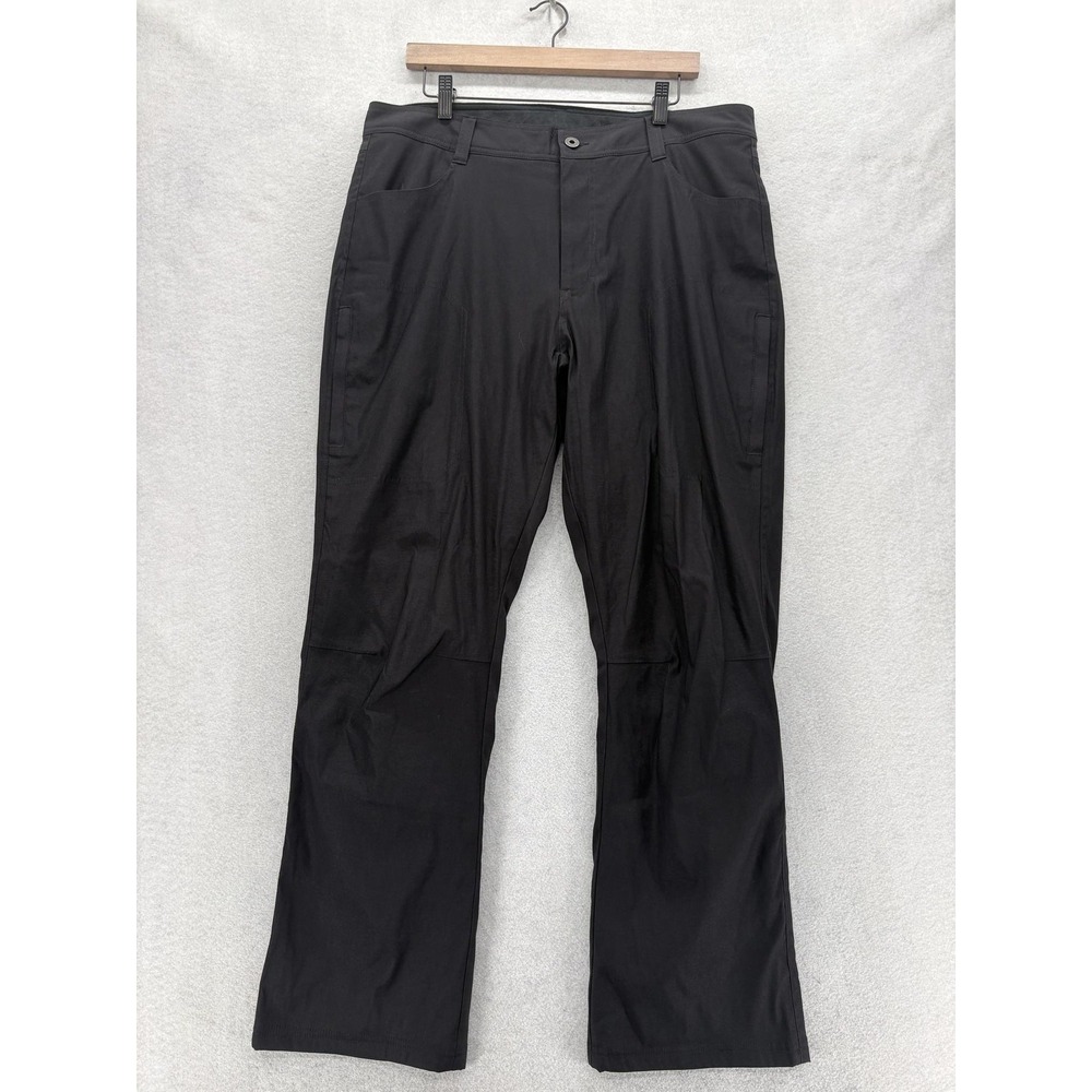 Eddie Bauer Fleece Lined Tech Cargo Pants Mens 36x30 Black Stretch Hiking Trail